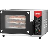 CROSSON 23L Quarter-Size Convection Oven,3-Tier Commercial Toaster oven w/Front Glass Door,3 set of Wire Racks,120 Minutes Timer and Interior Light, 120V/1600W Countertop Conventional Oven