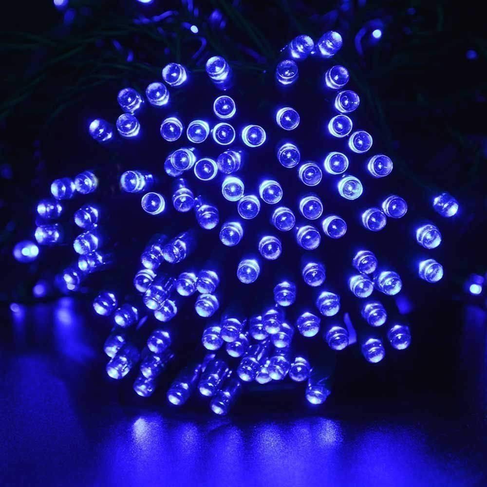 lychee Solar powered string light 55ft 17m 100 LED Solar Fairy light string for Garden,Outdoor,Home,Christmas Party (17m 100Leds, Blue)