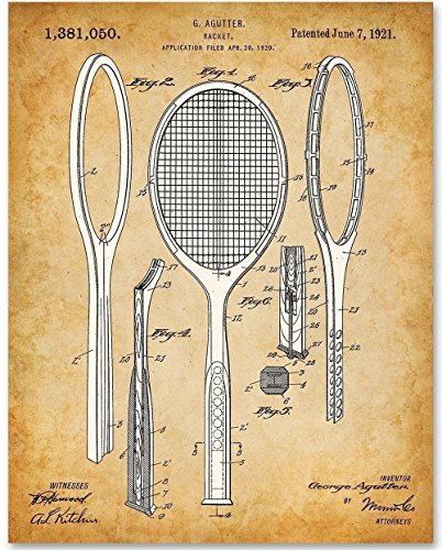 Tennis Racket - 11x14 Unframed Patent Print