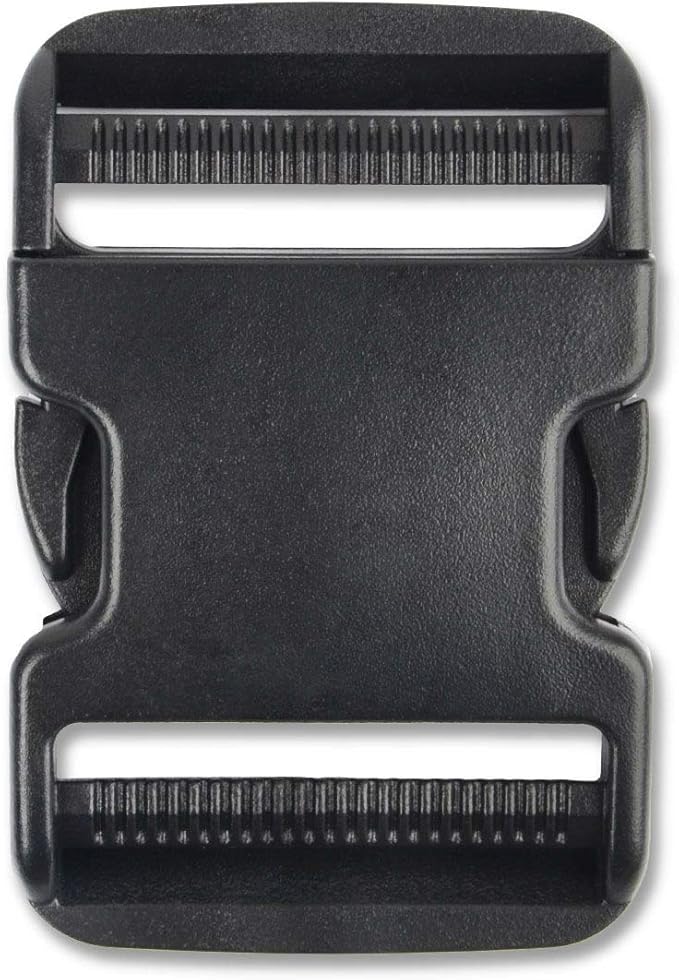 DYZD Premium 2 Inches(50mm) Flat Dual Adjustable Side Release Buckles (2PCS, Black)