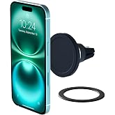 iOttie Velox Air Vent Smartphone Car Mount for iPhone 18 Pro 17 16 15 14 | Universal via Ring Adapter, iPhone 18-12 Samsung Galaxy S26 S25, Slim Design, Snap-Lock, One-Hand Release, Case-Friendly