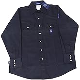 Men's KK Fire Retardant Navy Shirt with Snaps-FR Shirt (7.5 OZ.) New Stock