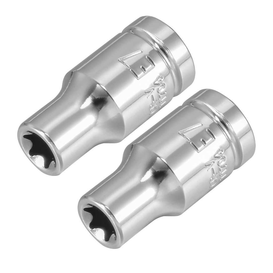 Sourcingmap 2Pcs 1/4-inch Drive E7 External Torx Shallow Socket, Cr-V Steel