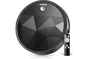 EICOBOT Robot Vacuum Cleaner, Tangle-Free 2200Pa Suction, Quite, Ultra-Slim, 550ml Large Dustbin, Self-Charging Robot Vacuum Cleaner, Good for Pet Hair, Hard Floor and Low Pile Carpet, Charcoal Black