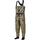 BASSDASH VORTEXIS Men’s Zippered Breathable Chest Waders Waterproof for Fly Fishing Hunting Stocking Foot Lightweight