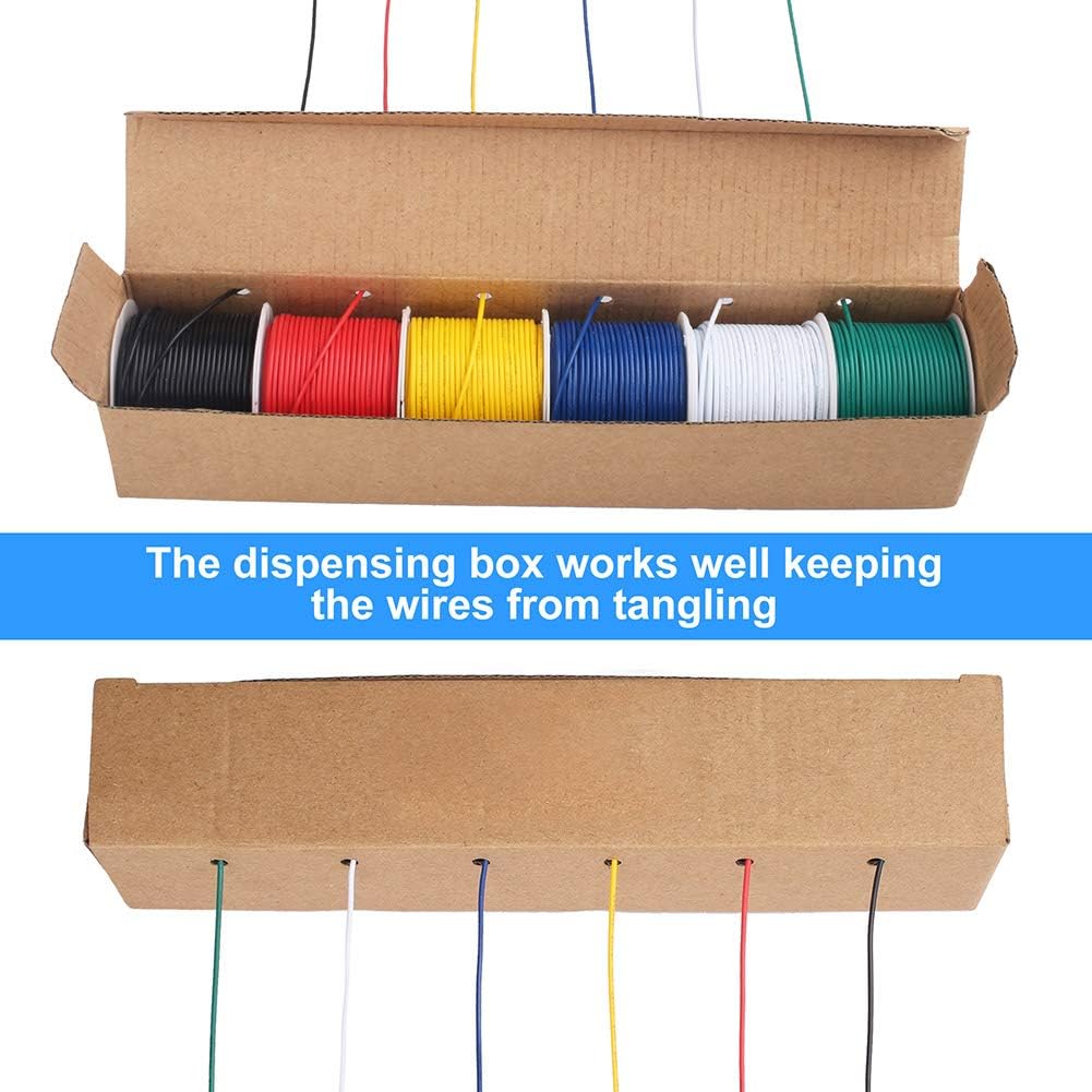 LotFancy 22AWG Stranded Wire, 6 Colors (30 Feet Each) Electrical Wire, Tinned Copper Hookup Wire Kit 22 Gauge 300V for DIY, Flexible, PVC Insulated, UL Approved: Industrial & Scientific