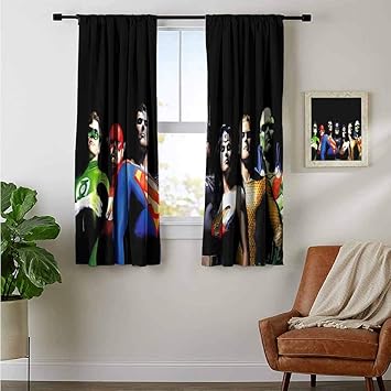 Amazon Com Indo Curtains Alex Ross Justice League Artwork Mw Room