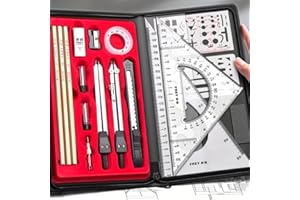 Ruler Set Professional Drawing and Drafting Tools - Precision Geometry and CAD Tools Suitable for Students and Engineers