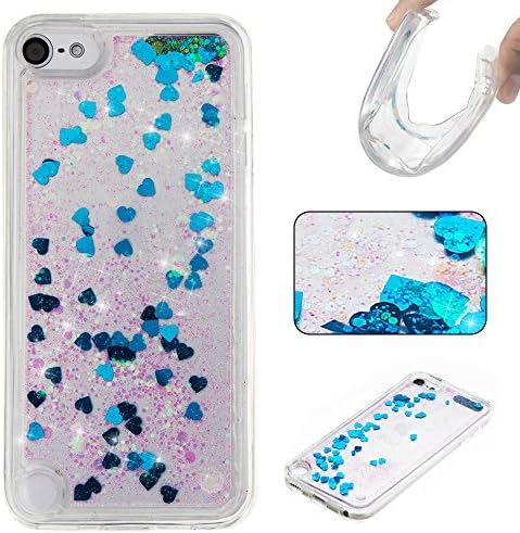 For Apple iPod Touch 5/6 Case,MobilePick Creative Lovely Design Flowing Bling Glitter Liquid Quicksand Case Full Soft TPU Back Cover for Apple iPod Touch 5/6 - Blue