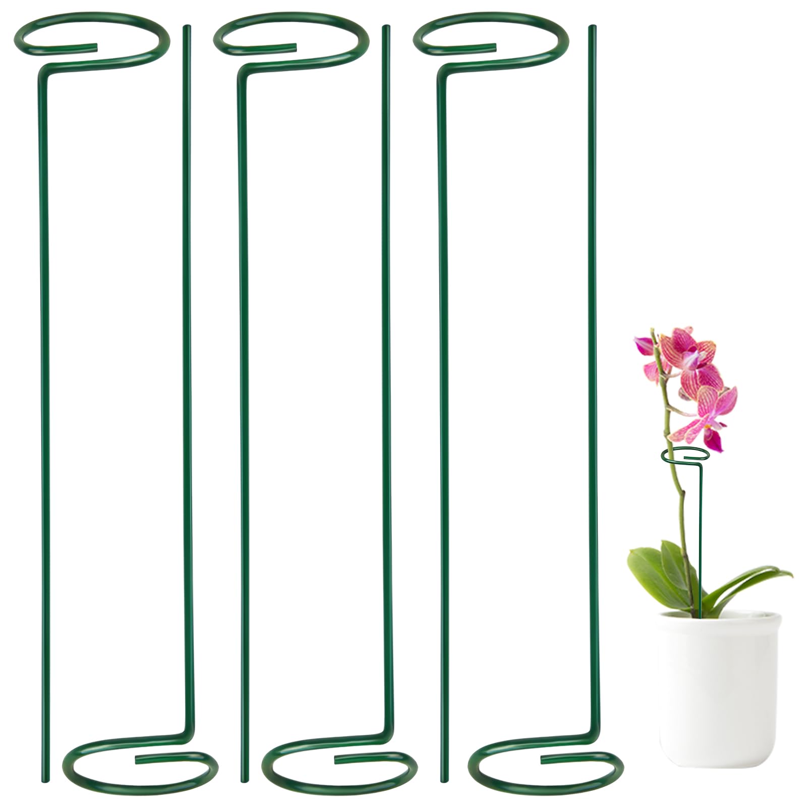 6pcs Plant Support Stakes, 15.74 Inch Plant Stakes, Plant Supports for Indoor and Outdoor Plants, Flower Stakes for Plants Peony, Lilies, Marigold, Narcissus, Tomato Seedling Etc (6)