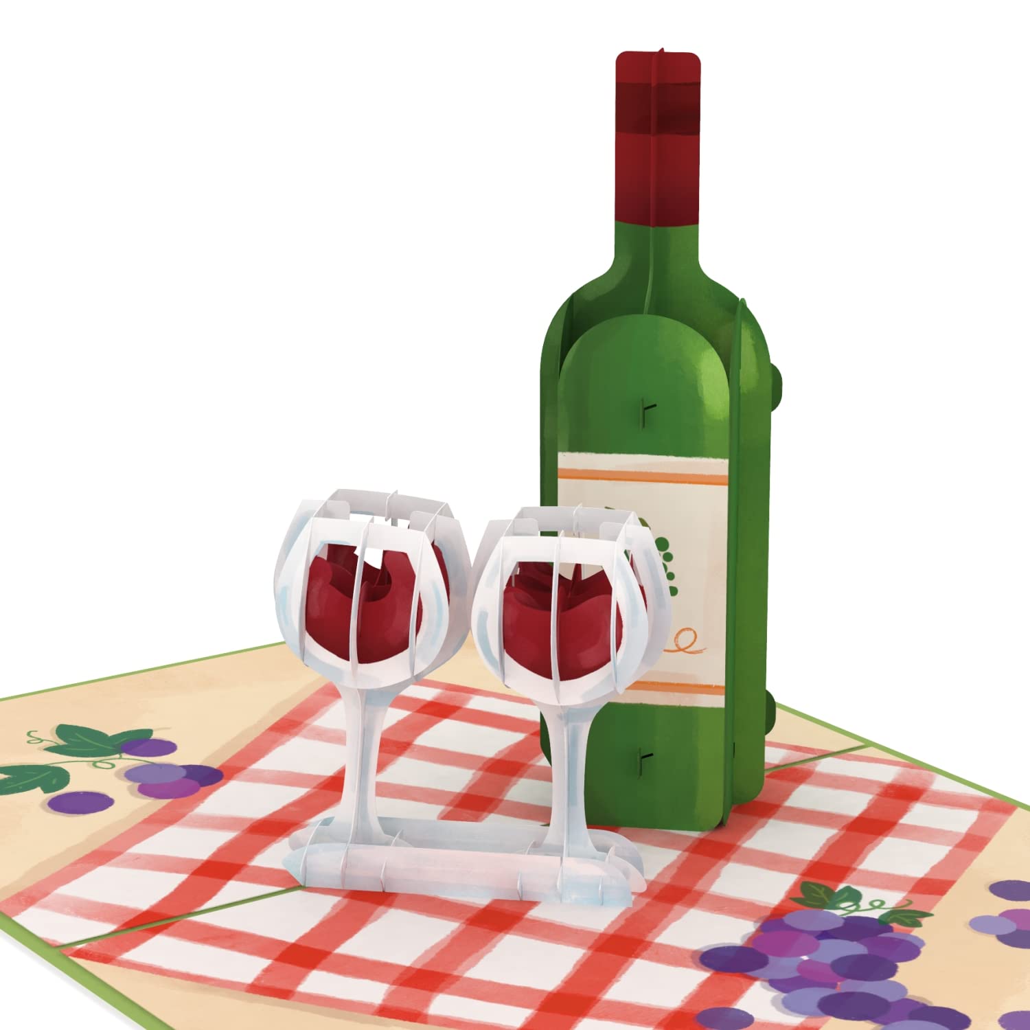 papercrush® Pop Up Card Wine - 3D Birthday Card with Wine Bottle & Wine Glass for Women (Mum, Auntie, Nan), Funny Birthday Card for Wine Lovers, Voucher for Wine Tasting & Wine Gifts for Men