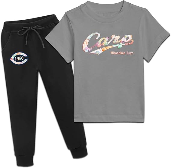 Amazon ジュニア セットアップ 男の子 東洋カープ 子供 上下セット 半袖ｔシャツ ロングパンツ 薄手 ゆったり フィット 動きやすい ボーイズ 通販