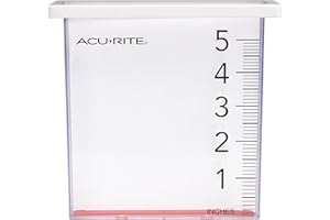 AcuRite Waterfall Rain Gauge with 5-inch Rainfall Capacity (00858W), Clear