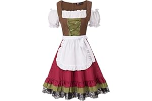 KANCY KOLE Womens Oktoberfest Dress Costume German Dirndl Dress 2 Pieces for Bavarian Carnival