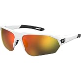 Under Armour Men's Playmaker Wrap Sunglasses, Matte White/Black, 72mm, 10mm