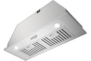 Magicin Built-in/Insert Range Hood 30 inch, 600 CFM 3 Speed Vent Hood, Ducted/Ductless Convertible, Stainless Steel Kitchen Exhaust Fan Hood with Bright LED Light, Baffle Filters and Charcoal Filters