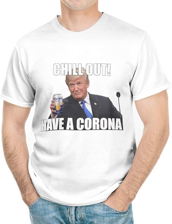 Amazon コロナインフルエンザシャツ 面白いトランプビール飲酒tシャツ メンズ レディース Us サイズ Small カラー ホワイト Tシャツ カットソー 通販