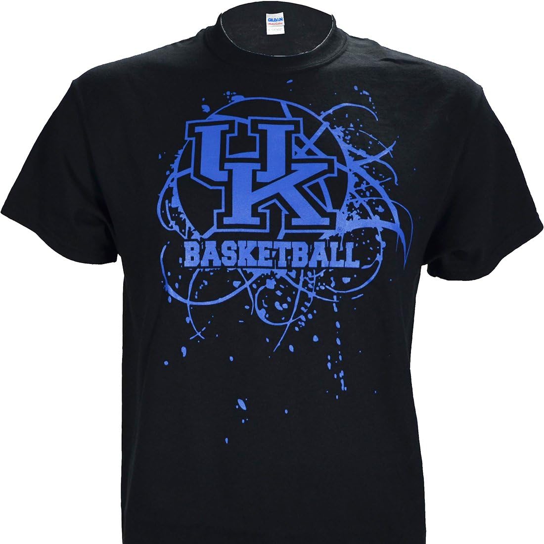 University of Kentucky Splatter Ball on a Black T Shirt