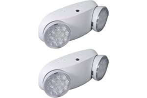CM MZY Emergency Lights with Battery Backup,Commercial Emergency Light,Two Adjustable LED Light Head,Emergency Lighting Fixtures,120-277V AC, UL Certified,2 Pack