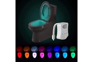 iBetterLife Toilet Night Light Motion Sensor The Original 8 Color Changing LED Toilet Bowl Nightlight for Bathroom - Smart Unique Cool Gadget, Funny Ideal Gifts for Dad Teen Boys Girls Men Women