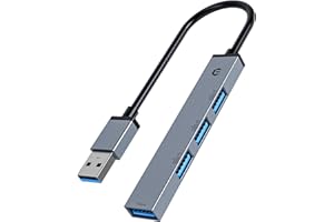 TOTU USB Hub, 4 Port USB Hub with USB 3.0 Port and 3 x USB 2.0 Ports, Super Fast Ultra Thin Mini USB Adapter Compatible with PC,Laptop, Keyboard, Mac OS,Windows, Linux System