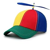 Rainbow Propeller Helicopter Hat Adults: Adjustable Unisex Spinner Novelty Baseball Helicopter Propeller Cap