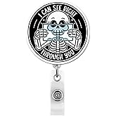 Skeleton X-Ray Badge Reel, I Can See Right Through You Badge Holder Retractable, Funny Gifts for Radiologist Doctor Nurse Radiology Student X-Ray Tech Rad Tech