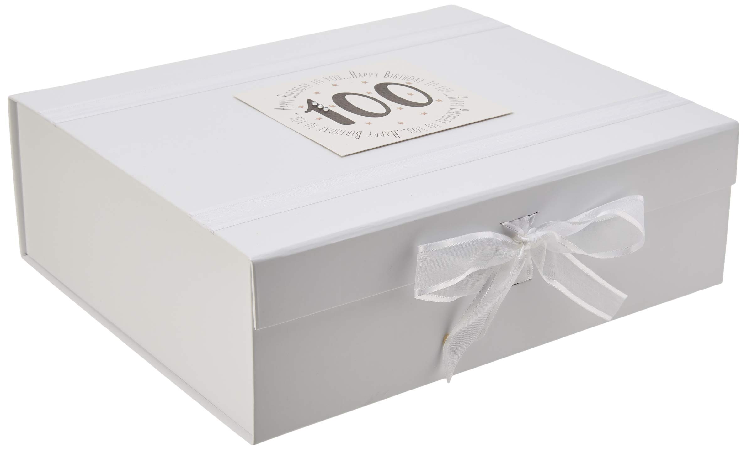 WHITE COTTON CARDS Happy Birthday to You, 100' Large Keepsake Box (MTGA100X)