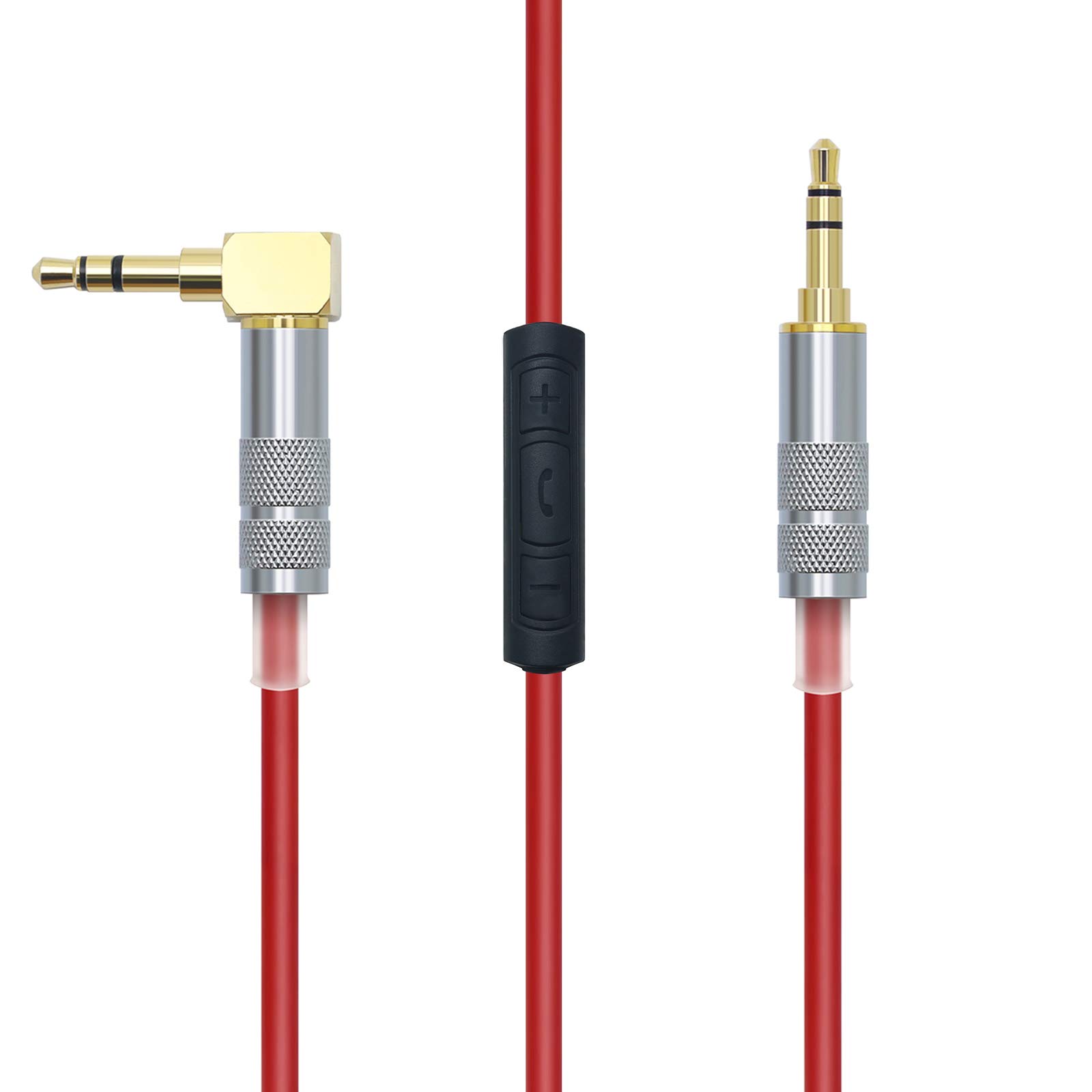 MiCity Replacement Silver Plated Cable Upgrade Audio Extension Cable Cord Lead For MDR-1A MDR-1ADAC MDR1ABT MDR-100AAP 100ABN XB950BT Headphones (WITH MIC Red)