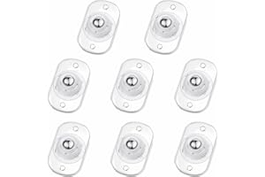TRVL FIELDER Self Adhesive Caster Wheels, Appliance Rollers for Kitchen Appliances, 360° Swivel Mini Universal Wheel Roller Casters, Sticky Pulley for Trash Can, Storage Box, Small Furniture (Clear - 8 Pcs)