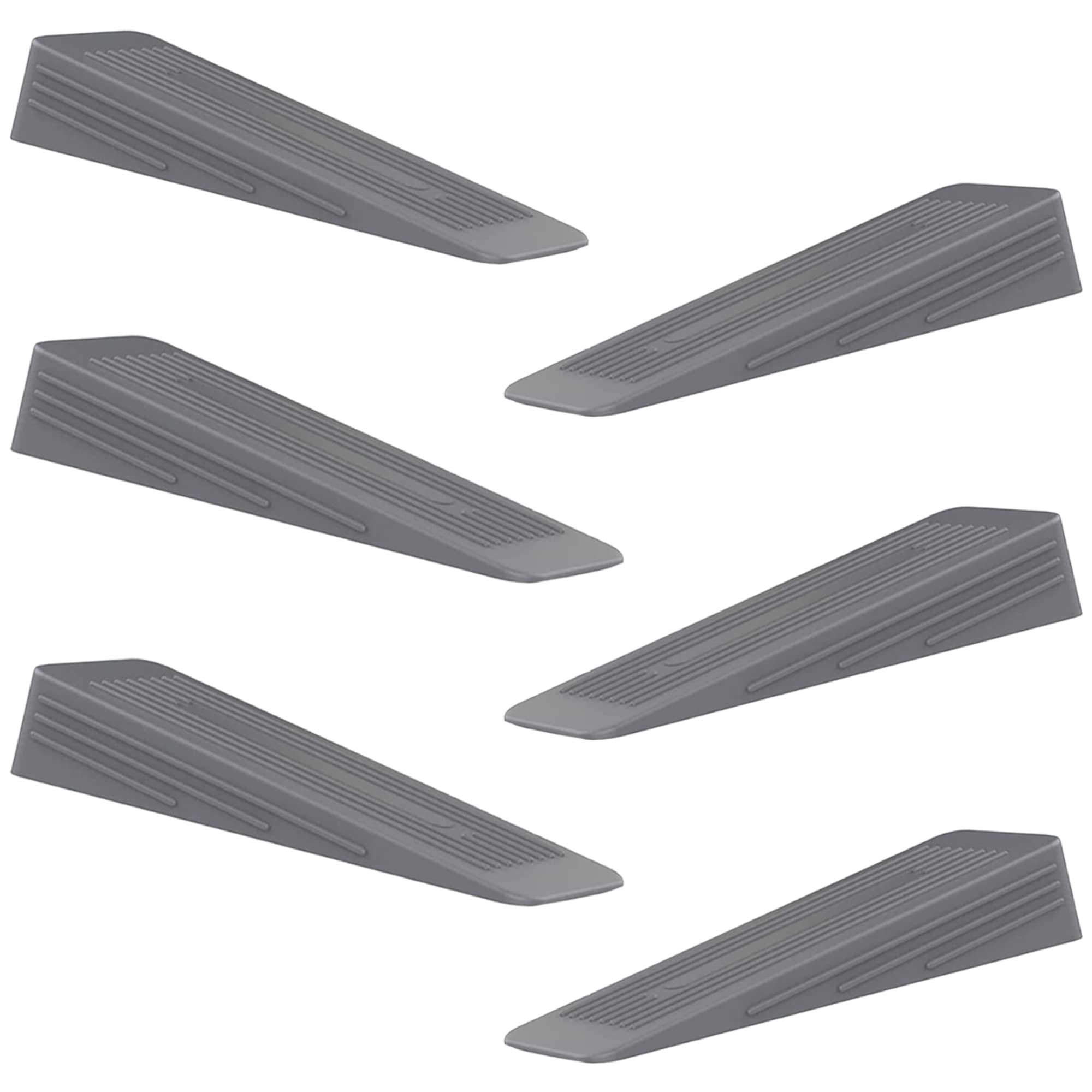 AFFIXERS Door Stop | Door Stoppers for Floor Anti-Skid, Durable, and Heavy Duty Rubber Door Stops | Ideal for All Types of Surfaces | Door Wedges Indoors (Grey, Pack of 6)