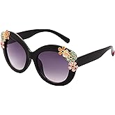 Betsey Johnson Women's Garden Party Sunglasses Round, Black, 141 mm