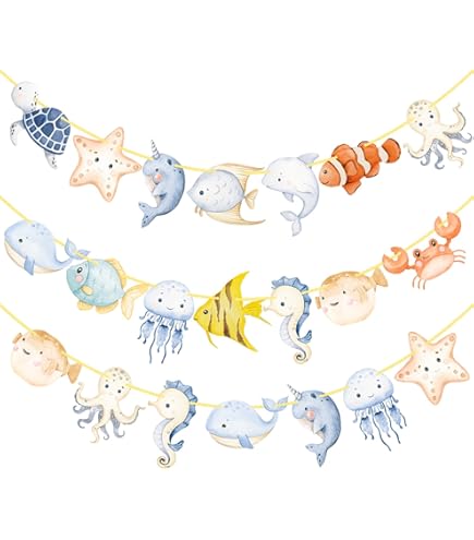 Under The Sea Baby Shower Banner - Ocean Animals Welcome Baby Decorations