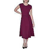 Karl Lagerfeld Womens Sleeveless Scuba Crepe Wear to Work Midi Dress