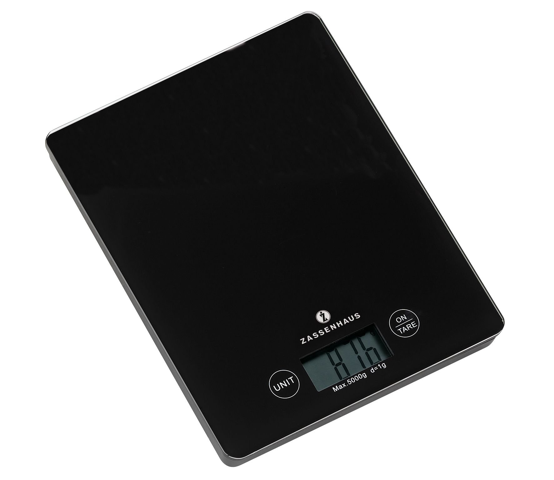 Zassenhaus "Balance Digital Scales, Glass, Black, 9 x 12 x 16 cm