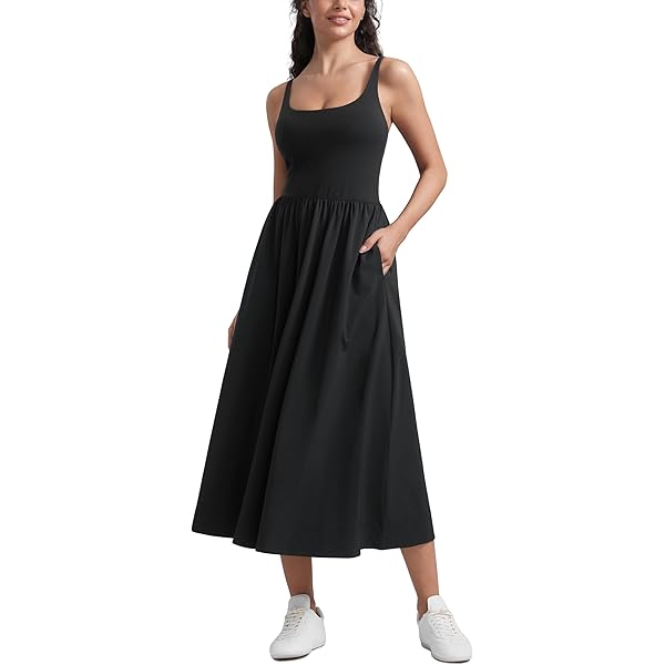 square neck midi dress amazon Women Midi Dress, Elegant Short Sleeve Square Neck Plaid Summer Casual Daily Dress (Black, Medium) at Amazon Women's Clothing store