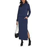 Casly Lamiit Women's 2 Piece Skirt Set Turtleneck Tops Long Skirt Matching Outfits with Pockets Fall Loungewear