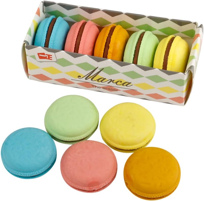 YIXIN - Dorayaki Macaroon Style Pencil Rubbers (5 Rubbers).