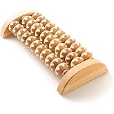 tuuli Wooden Foot Massager, Grooved Muscle Roller, Helps Ease Muscle Tension and Improve Blood Circulation, Natural Wood Therapy Massage Tools for Feet (M)