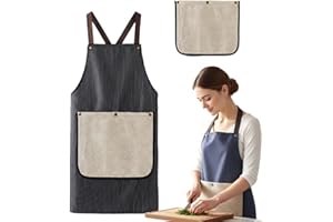 Apron with Pockets for Women and Men Cross Back Design with Towel, Kitchen Waterproof Apron for Cooking and Cleaning