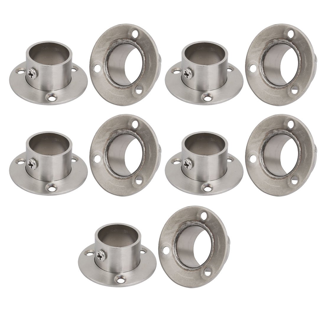 Sourcingmap 10 Pcs 25mm Dia Stainless Steel Rail Rod End Flange Support Bracket for Closet