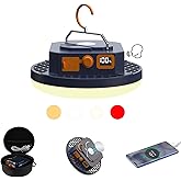 10000mAh 3000LM Rechargeable Camping Light , White/Warm/Nature/RED Hanging Camping Lantern Waterproof Tent Lights with Portable Bag Voice Control(Offline),Christmas Gift for Parents Friends (30W PRO)