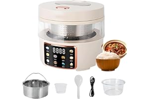 2.5L Glass Rice Cooker - 400W Glass Inner Pot, Equipped with Automatic Filter Basket, Supports 24h Timer Function, Low Sugar 