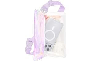 Case-Mate Soap Bubble IP68 Waterproof Phone Pouch/Case with Triple Seal Protection, Adjustable Strap - Waterproof Fanny Pack for iPhone 17 Pro Max/iPhone 16 Pro Max/15/14/S25/S24/Pixel 10 - Iridescent