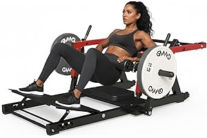 GMWD Hip Thrust Machine, 800LBS Plate-Loaded Glute Bridge Machine with Weight Holder, Heavy Duty Butt Exercise Equipment for Glute Muscles Building and Butt Shaping, Adjustable Footboard(R100LB