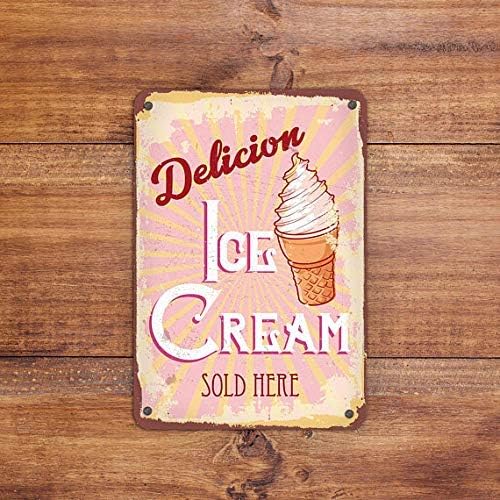Amazon Com Fabri Ywl Vintage Style Ice Cream Sign Ice Cream