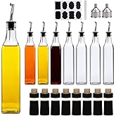 Salzesfalls 8 Pack 17oz Olive Oil Dispenser Bottle,Oil Dispenser for Kitchen, Cooking Oil Dispenser,Vinegar Cruet Bottle with Pourers