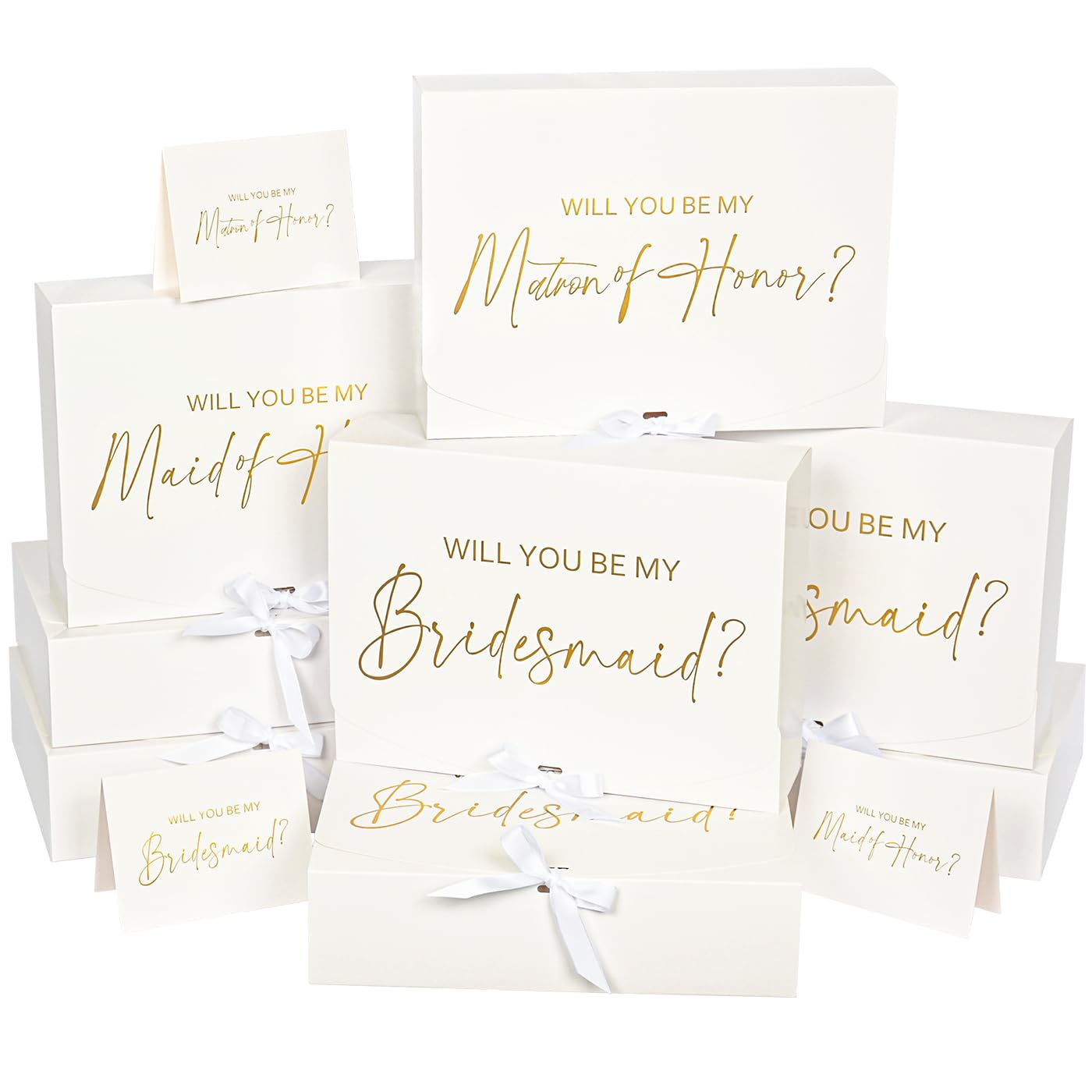 Photo 1 of Xylitic 8Pack Large Bridesmaid Proposal Boxes with Bridesmaid Card, Will You Be My Bridesmaid Box with Ribbon, Maid Matron of Honor Proposal Box for Bridesmaid Proposal Gifts (12×9.8×3.1 Inch)