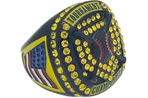 DISCOUNT SPORTS RINGS USA INC Discount Sports Rings Home Plate BLACK BODY Championship Ring, Premium Softball Baseball Ring/Player/Team Awards/Tournament Rings