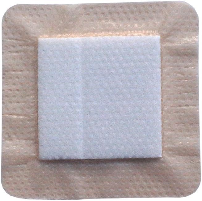 Ultra-Absorbent Silicone Foam Dressing with Border (Adhesive) Waterproof 4" X 4" (10 cm X 10 cm) (Central Ultra-Absorbent Foam 2.5" X 2.5") 10 Per Box (1) Wound Dressing by Areza Medical: Health & Personal Care